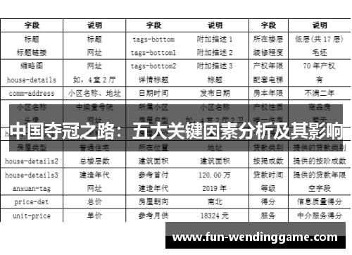 中国夺冠之路：五大关键因素分析及其影响